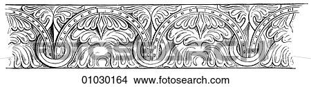 Architecture - Germany - line art Detail Romanesque Style Frieze from the Church at Ellwangen. Romanesque - a style of architecture prevalent in Europe from the 10th to early 13th century characterized by massive vaulting and round arches. Middle Ages, View Large Illustration Stock Illustration - Architecture - Germany - line art Detail Romanesque Style Frieze from the Church at Ellwangen. Romanesque - a style of architecture prevalent in Europe from the 10th to early 13th century characterized by massive vaulting and round arches. Middle Ages,. Fotosearch