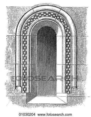 Architecture - Germany - line art Detail Romanesque Window in the Church at MauresmYnster. Romanesque - a style of architecture prevalent in Europe from the 10th to early 13th century characterized by massive vaulting and round arches. Middle Ages, medi View Large Illustration Stock Illustration - Architecture - Germany - line art Detail Romanesque Window in the Church at MauresmYnster. Romanesque - a style of architecture prevalent in Europe from the 10th to early 13th century characterized by massive vaulting and round arches. Middle Ages, medi. Fotosearch