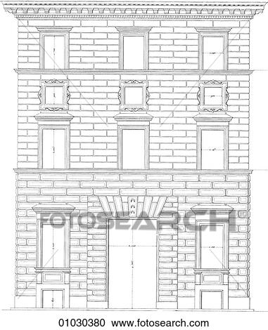 Architecture - Italy - line art Elevation Renaissance The Palazzo Nari on the Piazza della Coppelle View Large Illustration Clipart - Architecture - Italy - line art Elevation Renaissance The Palazzo Nari on the Piazza della Coppelle. Fotosearch