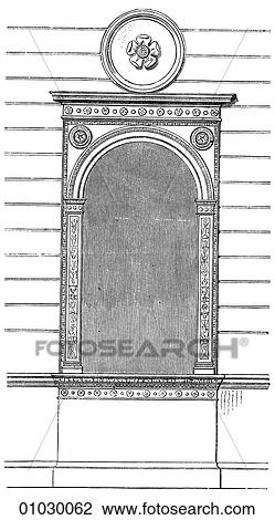 Drawing - Architecture - Italy - line art Detail Renaissance Window of the Palazzo Della Cancellaria (1486) by Donato Bramante (1444-1514). The architect was contemporary and friend of Andrea del Verrocchio and also of Leonardo da Vinci, with whom he worked to s. Fotosearch