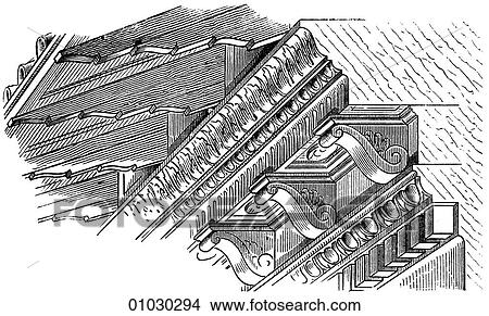 Architecture - Italy - line art Detail Renaissance Cornice. From a Palazzo at Siena in central Italy south of Florence. The Renaissance -- the revival of arts and literature under the influence of classical (Greek & Roman) models in the 14th - 16th centu View Large Illustration Stock Illustration - Architecture - Italy - line art Detail Renaissance Cornice. From a Palazzo at Siena in central Italy south of Florence. The Renaissance -- the revival of arts and literature under the influence of classical (Greek & Roman) models in the 14th - 16th centu. Fotosearch