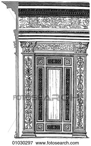 Architecture - Italy - line art Detail Gothic/Renaissance Wall decoration in Santa Croce - the church of the Franciscan order at Florence and the finest example of Italian Gothic architectural style (begun in 1294 and finished in 1442). The Renaissance - View Large Illustration Stock Illustration - Architecture - Italy - line art Detail Gothic/Renaissance Wall decoration in Santa Croce - the church of the Franciscan order at Florence and the finest example of Italian Gothic architectural style (begun in 1294 and finished in 1442). The Renaissance -. Fotosearch