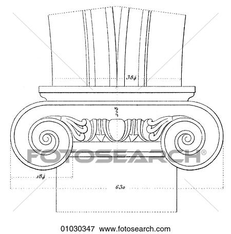 Architecture - Italy - line art Detail Renaissance An Ionic capital from the Palazzo Lante Piazza Della Caprettari. View Large Illustration Stock Illustration - Architecture - Italy - line art Detail Renaissance An Ionic capital from the Palazzo Lante Piazza Della Caprettari.. Fotosearch