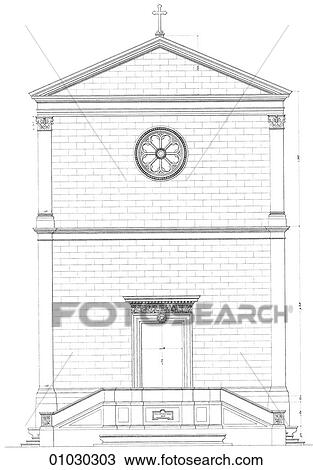 Architecture - Italy - line art (e3) Elevation Renaissance The church of San Pietro In Montorio. View Large Illustration Drawing - Architecture - Italy - line art (e3) Elevation Renaissance The church of San Pietro In Montorio.. Fotosearch