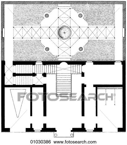 Stock Illustration - Architecture - Italy - line art (ff3) Plan Renaissance Floor plan of the Palazzo Guarnieri at Rome. The Renaissance -- the revival of arts and literature under the influence of classical (Greek & Roman) models in the 14th - 16th centuries.. Fotosearch