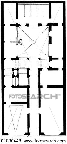 Stock Illustration - Architecture - Italy - line art Floor plan Renaissance A house on the Via delle Cinque Lune The Renaissance -- the revival of arts and literature under the influence of classical (Greek & Roman) models in the 14th - 16th centuries.. Fotosearch