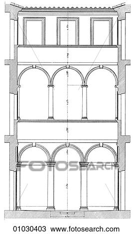 Architecture - Italy - line art (gg3) Elevation Section The Palazzo Ossoli by Baldassarre (Tommasso) Peruzzi, (1481-1536). The artist and architect was a contemporary of Raphael and Bramante and this was his first architectural commission. In the year View Large Illustration Drawing - Architecture - Italy - line art (gg3) Elevation Section The Palazzo Ossoli by Baldassarre (Tommasso) Peruzzi, (1481-1536). The artist and architect was a contemporary of Raphael and Bramante and this was his first architectural commission. In the year. Fotosearch