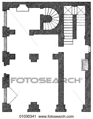 Clip Art - Architecture - Italy - line art (k3) Plan Renaissance Floor plan of a house on the Via Del Governo Vecchio in Rome The Renaissance -- the revival of arts and literature under the influence of classical (Greek & Roman) models in the 14th - 16th centuries. Fotosearch