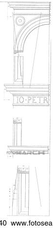 Clipart - Architecture - Italy - line art (k3) Detail Renaissance A house on the Via Del Governo Vecchio in Rome. The Renaissance -- the revival of arts and literature under the influence of classical (Greek & Roman) models in the 14th - 16th centuries.. Fotosearch
