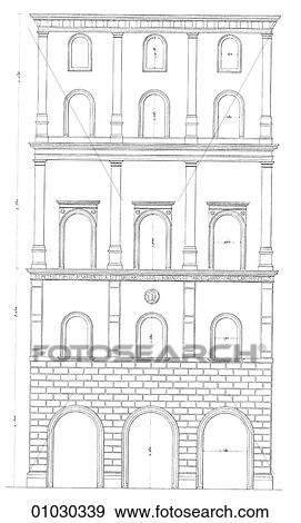 Architecture - Italy - line art (k3) Elevation Renaissance A house on the Via Del Governo Vecchio in Rome The Renaissance -- the revival of arts and literature under the influence of classical (Greek & Roman) models in the 14th - 16th centuries. View Large Illustration Stock Illustration - Architecture - Italy - line art (k3) Elevation Renaissance A house on the Via Del Governo Vecchio in Rome The Renaissance -- the revival of arts and literature under the influence of classical (Greek & Roman) models in the 14th - 16th centuries.. Fotosearch