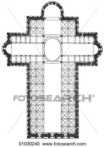 Architecture Italy Line Art M3 Plan Romanesque Floor Plan Of