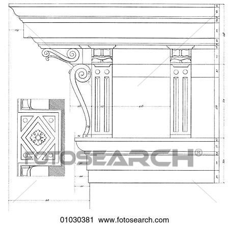 Architecture Italy Line Art Pp3 Detail Cornice A Cornice