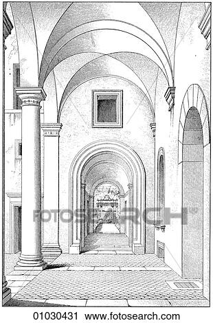 Architecture - Italy - line art (q3) Perspective Illustration Renaissance Entrance to the Palazzo Della Cancellaria (1486) by Donato Bramante (1444-1514). The architect was contemporary and friend of Andrea del Verrocchio and also of Leonardo da Vinci, View Large Illustration Clip Art - Architecture - Italy - line art (q3) Perspective Illustration Renaissance Entrance to the Palazzo Della Cancellaria (1486) by Donato Bramante (1444-1514). The architect was contemporary and friend of Andrea del Verrocchio and also of Leonardo da Vinci,. Fotosearch