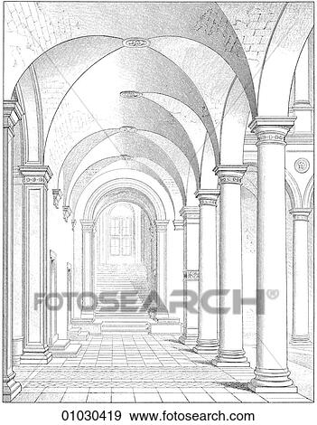 Architecture - Italy - line art (q3) Perspective Illustration Colonnade of the Palazzo Della Cancellaria (1486) by Donato Bramante (1444-1514). The architect was contemporary and friend of Andrea del Verrocchio and also of Leonardo da Vinci, with whom View Large Illustration Stock Illustration - Architecture - Italy - line art (q3) Perspective Illustration Colonnade of the Palazzo Della Cancellaria (1486) by Donato Bramante (1444-1514). The architect was contemporary and friend of Andrea del Verrocchio and also of Leonardo da Vinci, with whom. Fotosearch