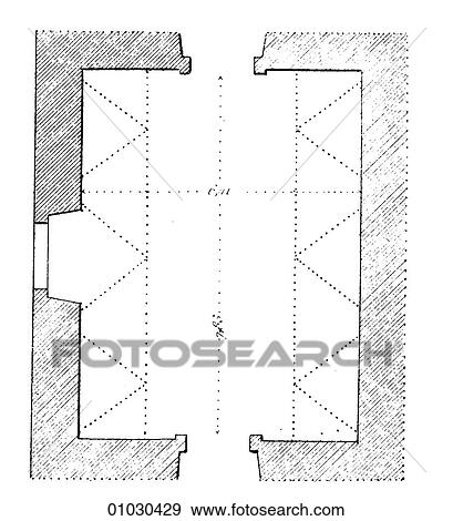 Stock Illustration - Architecture - Italy - line art (q3) Detail Renaissance Reflected ceiling plan of a vaulted archway in the Palazzo Della Cancellaria, Rome (1486) by Donato Bramante (1444-1514). The architect was contemporary and friend of Andrea del Verrocchio and als. Fotosearch