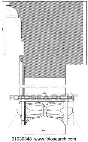 Architecture - Italy - line art Section through the entablature. Renaissance Detail from the Palazzo Lante, Piazza Della Caprettari. An entablature is the upper part of a classical building supported by columns or a colonnade. View Large Illustration Stock Illustration - Architecture - Italy - line art Section through the entablature. Renaissance Detail from the Palazzo Lante, Piazza Della Caprettari. An entablature is the upper part of a classical building supported by columns or a colonnade.. Fotosearch