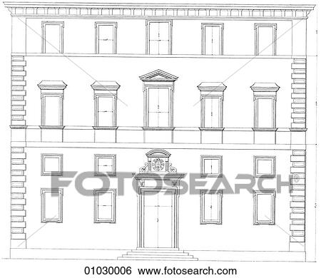 Architecture - Italy - line art Elevation Mannerist The House of the Jesuits on the Piazza Del Gesu by Girolamo Rainaldi (1570-1655). The architect was appointed chief architect of Rome in1602 and then of the Papacy in 1644. He was born in the year the View Large Illustration Stock Illustration - Architecture - Italy - line art Elevation Mannerist The House of the Jesuits on the Piazza Del Gesu by Girolamo Rainaldi (1570-1655). The architect was appointed chief architect of Rome in1602 and then of the Papacy in 1644. He was born in the year the. Fotosearch