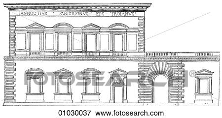 Architecture - Italy - line art Elevation Renaissance Palazzo Pandolfini at Florence built c. 1530 from plans by Raphael (1483-1520). The artist and architect was a student of both Michelangelo and Leonardo Da Vinci. Although he only lived to the age of View Large Illustration Stock Illustration - Architecture - Italy - line art Elevation Renaissance Palazzo Pandolfini at Florence built c. 1530 from plans by Raphael (1483-1520). The artist and architect was a student of both Michelangelo and Leonardo Da Vinci. Although he only lived to the age of. Fotosearch
