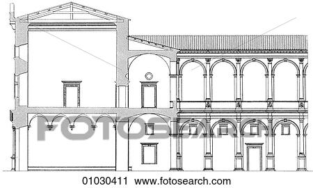 Architecture - Italy - line art (y3) Elevation Section Renaissance The Palace of the Doges (Dukes) - Venice. The Palace was built over a period stretching from the early 14th century to the mid-15th century and is one of the most beautiful buildings in t View Large Illustration Clip Art - Architecture - Italy - line art (y3) Elevation Section Renaissance The Palace of the Doges (Dukes) - Venice. The Palace was built over a period stretching from the early 14th century to the mid-15th century and is one of the most beautiful buildings in t. Fotosearch