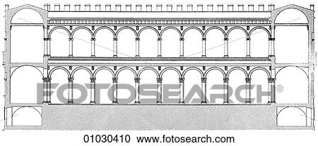 Architecture - Italy - line art (y3) Section Renaissance The Doge`s Palace - Venice. The Palace of the Doges (Dukes), was built over a period stretching from the early 14th century to the mid-15th century and is one of the most beautiful buildings in th View Large Illustration Clipart - Architecture - Italy - line art (y3) Section Renaissance The Doge`s Palace - Venice. The Palace of the Doges (Dukes), was built over a period stretching from the early 14th century to the mid-15th century and is one of the most beautiful buildings in th. Fotosearch