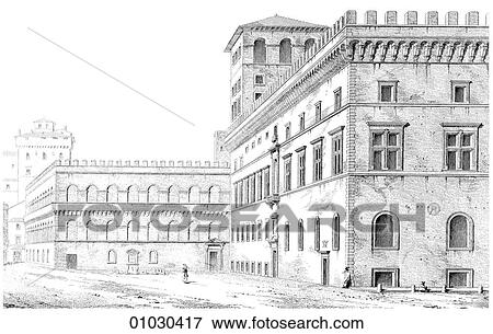 Architecture - Italy - line art (y3) Perspective Illustration Renaissance The Palace of the Doges (Dukes) - Venice. The Palace was built over a period stretching from the early 14th century to the mid-15th century and is one of the most beautiful buildin View Large Illustration Stock Illustration - Architecture - Italy - line art (y3) Perspective Illustration Renaissance The Palace of the Doges (Dukes) - Venice. The Palace was built over a period stretching from the early 14th century to the mid-15th century and is one of the most beautiful buildin. Fotosearch