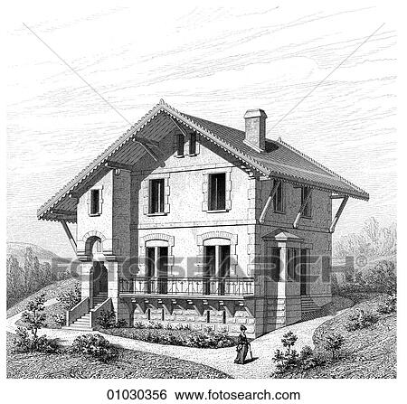 Architecture - Switzerland - line art Perspective Illustration A villa near Lausanne View Large Illustration Stock Illustration - Architecture - Switzerland - line art Perspective Illustration A villa near Lausanne. Fotosearch