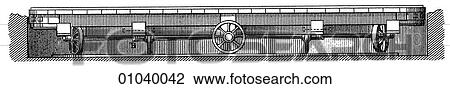 Drawing - Industry & Technology -line art (a4) Machinery Elevation of turntable device . Fotosearch