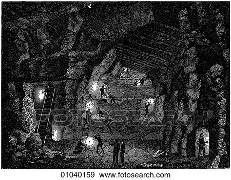 Stock Illustration - Industry & Technology -line art (bb4) Mining Illustration. Fotosearch