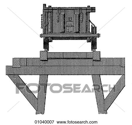 Stock Illustration - Industry & Technology -line art (c4) Mining Cart to transport ore. Fotosearch