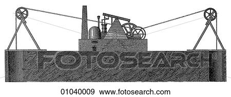 Stock Illustration - Industry & Technology -line art (c4) Mining Pumping equipment for ventilation. Fotosearch