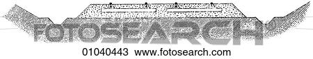 Industry & Technology -line art Civil Engineering Railway cross-section of a rail bed View Large Illustration Drawing - Industry & Technology -line art Civil Engineering Railway cross-section of a rail bed. Fotosearch