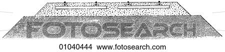 Stock Illustration - Industry & Technology -line art Civil Engineering Railway cross-section of a rail bed. Fotosearch
