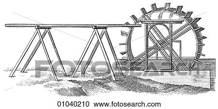 Clipart - Industry & Technology -line art Machinery Hydraulics - Mill. Fotosearch