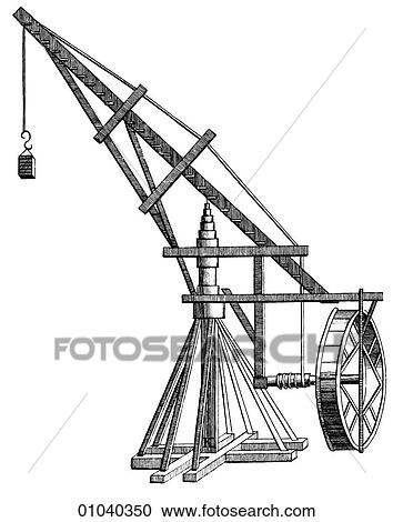 Clipart - Industry & Technology -line art Machinery Crane. Fotosearch