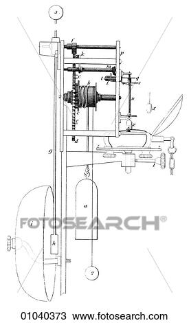 Drawing - Industry & Technology -line art Clock & Watch Work. Fotosearch