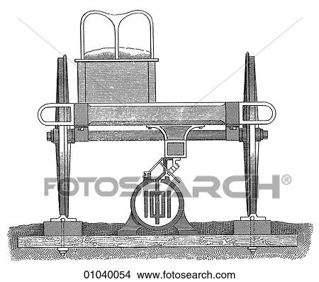 Industry & Technology -line art (f4) Transportation Railway Machinery Section of a concept drawing for a late 19th century, electrical railway system View Large Illustration Stock Illustration - Industry & Technology -line art (f4) Transportation Railway Machinery Section of a concept drawing for a late 19th century, electrical railway system . Fotosearch