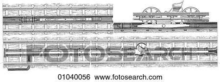 Industry & Technology -line art (f4) Transportation Railway Section of a concept drawing for a late 19th century, electrical railway system View Large Illustration Stock Illustration - Industry & Technology -line art (f4) Transportation Railway Section of a concept drawing for a late 19th century, electrical railway system . Fotosearch