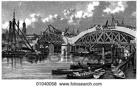 Stock Illustration - Industry & Technology -line art (g4) Civil Engineering Bridge Illustration London Bridge over the River Thames, London, England and designed by the great Scottish engineer, John Rennie who also designed the original Waterloo bridge. It was finished in 1. Fotosearch