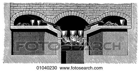 Clipart - Industry & Technology -line art Glass manufacture. Fritting furnace The fall of Constantinople in 1254 to the Crusaders and in 1453 to the Ottoman Turks drove many Byzantine glassworkers to Venice. The Venetians closely guarded their techniques and a de. Fotosearch