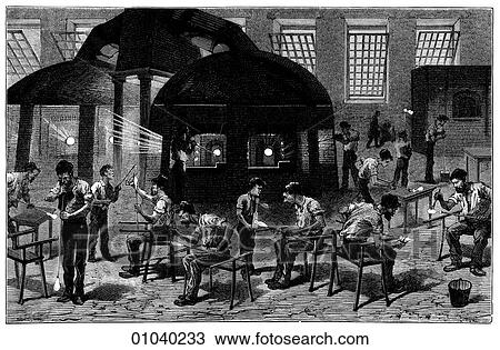 Industry & Technology -line art Glass manufacture Illustration General view of interior of a 19th century glass-work. The fall of Constantinople in 1254 to the Crusaders and in 1453 to the Ottoman Turks drove many Byzantine glassworkers to Venice. The V View Large Illustration Drawing - Industry & Technology -line art Glass manufacture Illustration General view of interior of a 19th century glass-work. The fall of Constantinople in 1254 to the Crusaders and in 1453 to the Ottoman Turks drove many Byzantine glassworkers to Venice. The V. Fotosearch