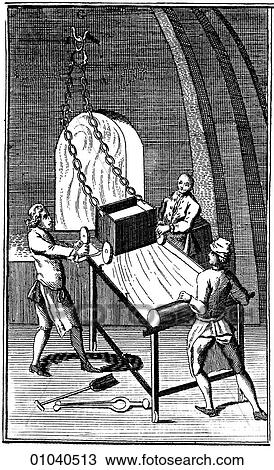Industry & Technology -line art Glass manufacture, 18th century The fall of Constantinople in 1254 to the Crusaders and in 1453 to the Ottoman Turks drove many Byzantine glassworkers to Venice. The Venetians closely guarded their techniques and a defect View Large Illustration Drawing - Industry & Technology -line art Glass manufacture, 18th century The fall of Constantinople in 1254 to the Crusaders and in 1453 to the Ottoman Turks drove many Byzantine glassworkers to Venice. The Venetians closely guarded their techniques and a defect. Fotosearch