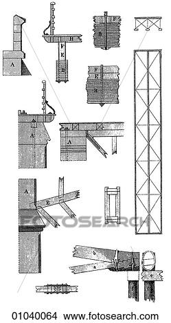 Stock Illustration - Industry & Technology -line art (h4) Civil Engineering Bridge. Fotosearch