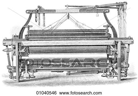 Industry & Technology -line art Late 19th century textile manufacturing Weaving Fustian Loom By Wm. Smith & Brothers Heywood Manchester. View Large Illustration Stock Illustration - Industry & Technology -line art Late 19th century textile manufacturing Weaving Fustian Loom By Wm. Smith & Brothers Heywood Manchester.. Fotosearch