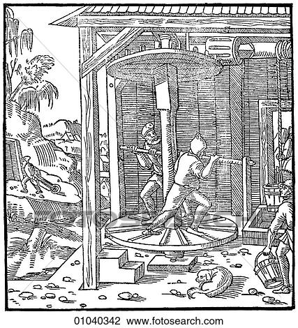 Industry & Technology -line art Mining An Illustration from "De Re Metallica" by Georgius Agricola, (1494-1555) published posthumously in 1556. It detailed all aspects of mineralogy and mining from labor laws and surveying to geology ventilation, pump View Large Illustration Drawing - Industry & Technology -line art Mining An Illustration from "De Re Metallica" by Georgius Agricola, (1494-1555) published posthumously in 1556. It detailed all aspects of mineralogy and mining from labor laws and surveying to geology ventilation, pump. Fotosearch