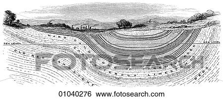 Industry & Technology -line art Mining Section through the forest of Dean Coal Basin. View Large Illustration Stock Illustration - Industry & Technology -line art Mining Section through the forest of Dean Coal Basin.. Fotosearch