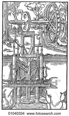 Industry & Technology -line art Mining An Illustration from "De Re Metallica" by Georgius Agricola, (1494-1555) published posthumously in 1556. It detailed all aspects of mineralogy and mining from labor laws and surveying to geology ventilation, pump View Large Illustration Stock Illustration - Industry & Technology -line art Mining An Illustration from "De Re Metallica" by Georgius Agricola, (1494-1555) published posthumously in 1556. It detailed all aspects of mineralogy and mining from labor laws and surveying to geology ventilation, pump. Fotosearch