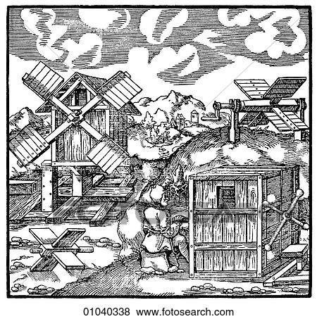 Industry & Technology -line art Mining Assaying An Illustration from "De Re Metallica" by Georgius Agricola, (1494-1555) published posthumously in 1556. It detailed all aspects of mineralogy and mining from labor laws and surveying to geology ventilat View Large Illustration Stock Illustration - Industry & Technology -line art Mining Assaying An Illustration from "De Re Metallica" by Georgius Agricola, (1494-1555) published posthumously in 1556. It detailed all aspects of mineralogy and mining from labor laws and surveying to geology ventilat. Fotosearch