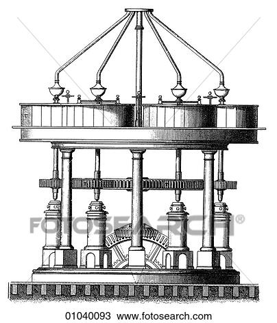 Drawing - Industry & Technology -line art (p4) machinery. Fotosearch
