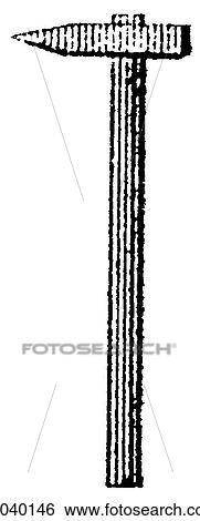 Stock Illustration - Industry & Technology - line art (q4) BACK Mining Pick. Fotosearch