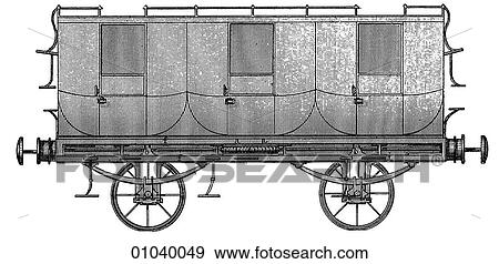 Stock Illustration - Industry & Technology - line art Transportation Railway A passenger wagon. Fotosearch